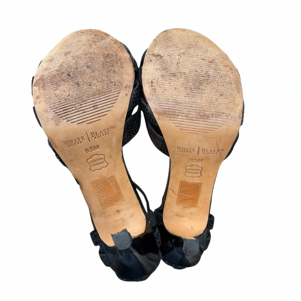 White House Black Market Black Strappy High Heels